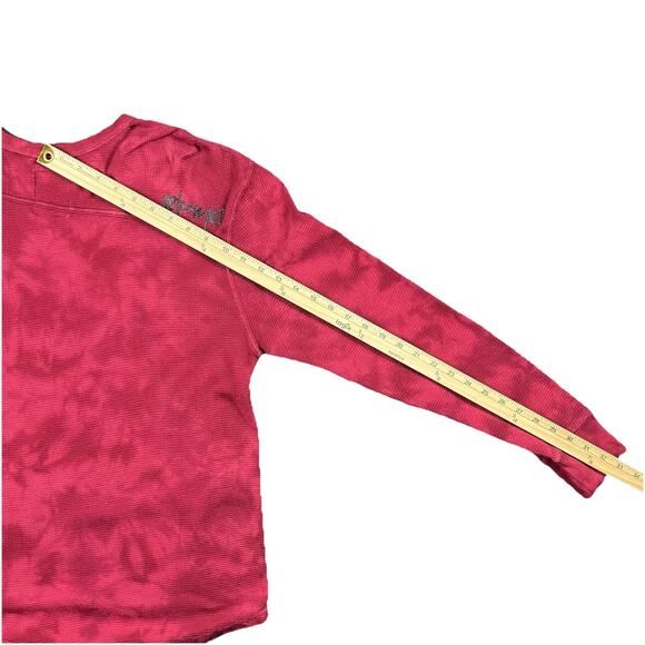 Volcom Embrace Change Mens Thermal Waffle Crew Neck Long Sleeve Shirt Medium Red - Picture 8 of 10